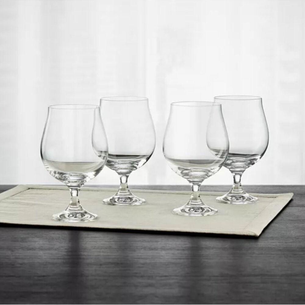 Hotel Collection Stemmed Beer Glasses, Set of 4, ( new with box)